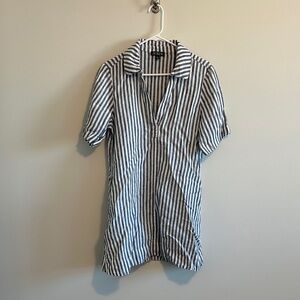 J Crew Striped Collared Linen Dress